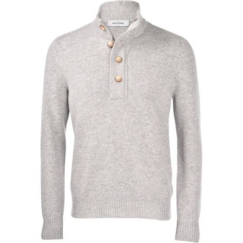 Button Mock Neck grey - Größe 50 - Gran Sasso - Modalova