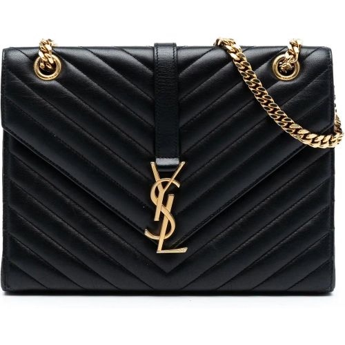 Hobo Bags - Medium Chevron Calfskin Monogram Envelope Bag - Gr. unisize - in - für Damen - Saint Laurent - Modalova