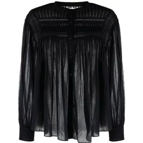 Plalia Pleated Cotton Blouse - Größe 38 - black - Etoile Isabel Marant - Modalova