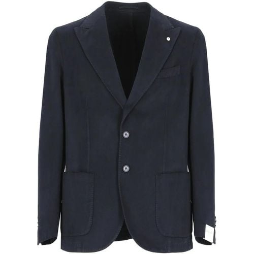 Blue Ribbed Jacket - Größe 50 - Lubiam - Modalova