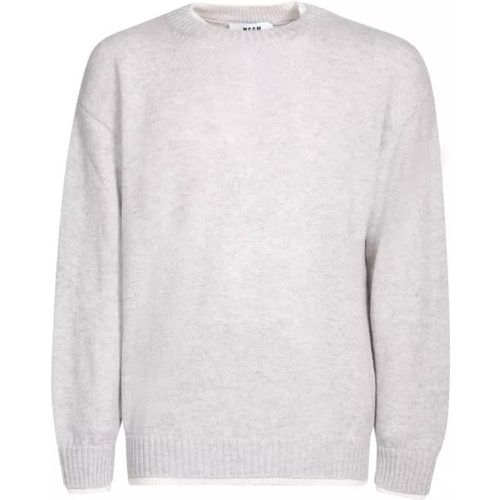Grey Wool Pullover - Größe L - gray - MSGM - Modalova