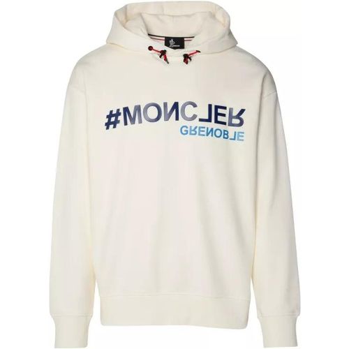 Ivory Cotton Sweatshirt - Größe L - Moncler - Modalova
