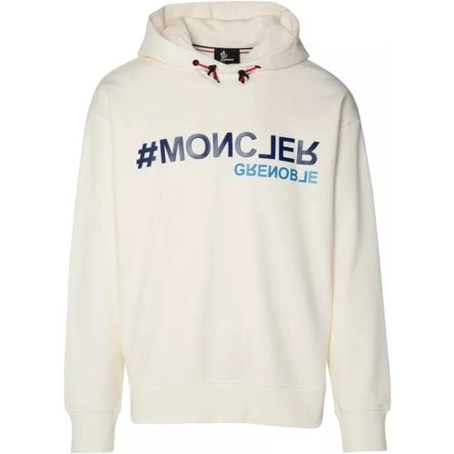 Ivory Cotton Sweatshirt - Größe M - Moncler - Modalova