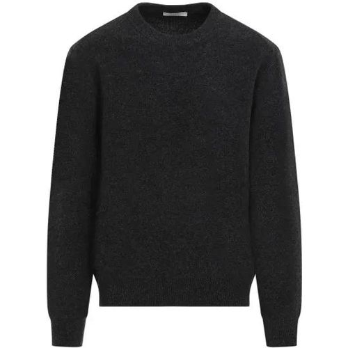 Crew Neck Anthracite Mélange Wool Pullover - Größe L - Lemaire - Modalova