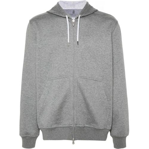 Melange Effect Hoodie - Größe L - BRUNELLO CUCINELLI - Modalova