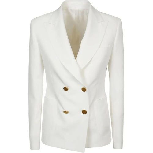 White Double Breasted Blazer - Größe 46 - Tagliatore - Modalova