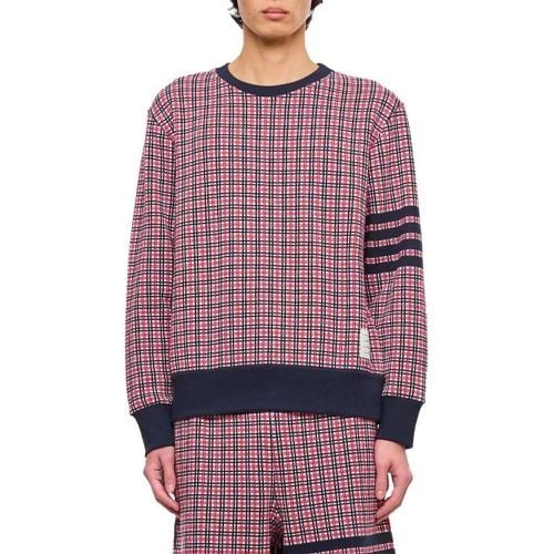 Bar Cotton Crewneck Sweatshirt - Größe 2 - pink - Thom Browne - Modalova