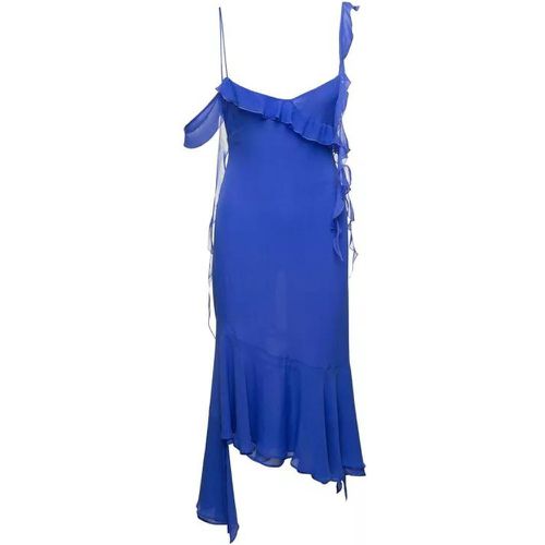 Asymmetric Miranda Midi Dress With Ruffle-Detailin - Größe 40 - blue - Andamane - Modalova