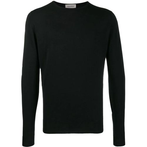 Black Wool Crew Neck Jumper - Größe L - John Smedley - Modalova