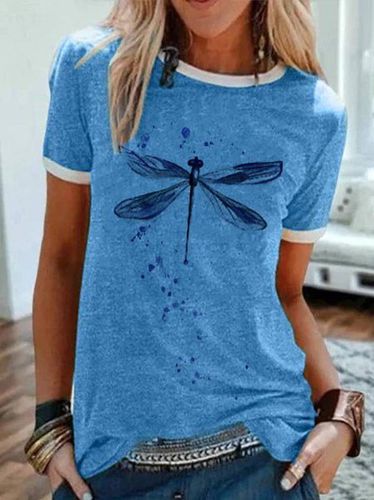 Cotton-Blend Casual Graphic T-shirt - Modetalente - Modalova