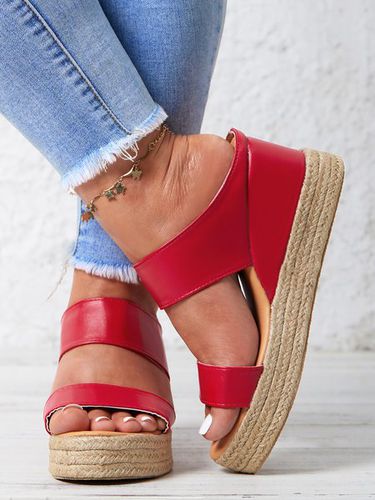 Beach vacation Straw Wedges Sandals - Just Fashion Now - Modalova