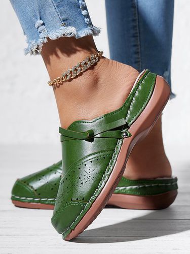 Knotted Cutout Vintage Mules - Just Fashion Now - Modalova