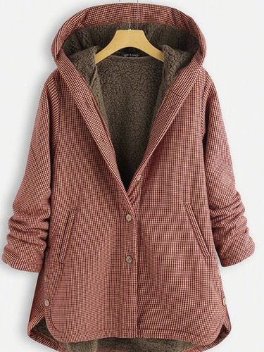 Casual Pockets Cotton-Blend Fleece Coat - Modetalente - Modalova