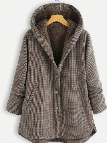 Casual Pockets Cotton-Blend Fleece Coat - Modetalente - Modalova