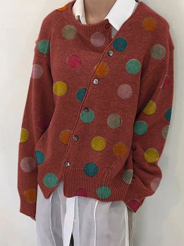 Acrylic Casual Polka Dots Sweater - Just Fashion Now - Modalova