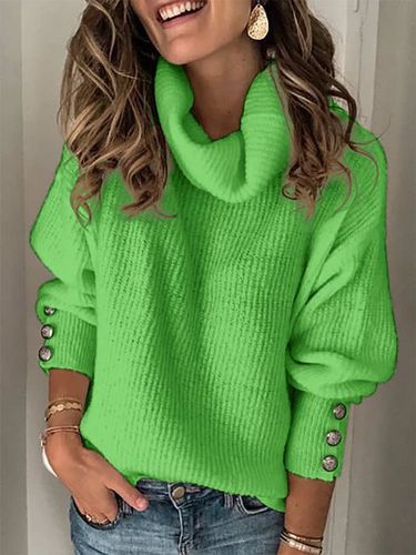 Long Sleeve Plain Casual Sweater - Modetalente - Modalova