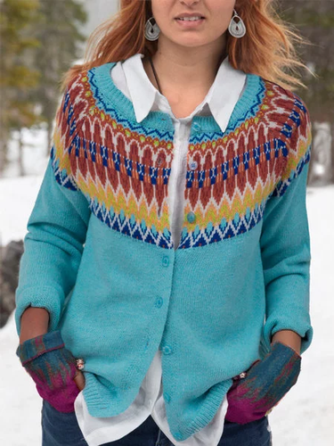 Casual Printed Sweater coat - Modetalente - Modalova