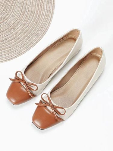 Bowknot Colorblock Ballet Flats - Modetalente - Modalova