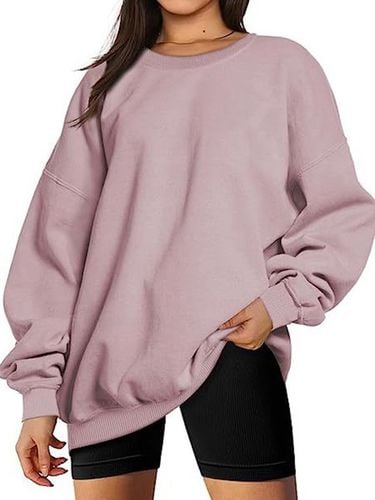 Loose Casual Crew Neck Sweatshirt - Just Fashion Now - Modalova