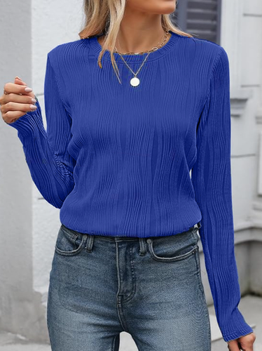 Casual Plain Loose Blouse - Just Fashion Now - Modalova