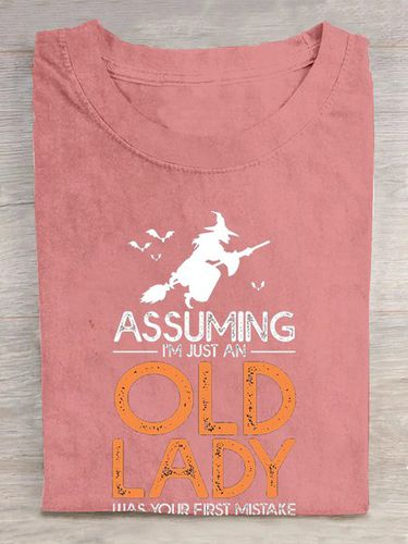 Assuming I'm Just An Old Lady Was Your First Mistake Halloween T-Shirt - Just Fashion Now - Modalova