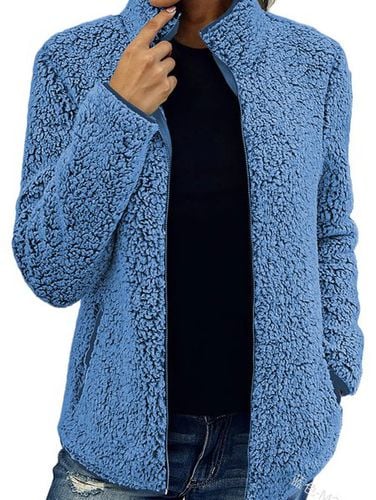 Shawl Collar Casual Fluff/Granular Fleece Fabric Teddy Jacket - Modetalente - Modalova