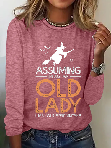 Assuming I'm Just An Old Lady Was Your First Mistake Halloween T-Shirt - Just Fashion Now - Modalova