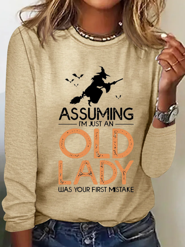 Assuming I'm Just An Old Lady Was Your First Mistake Halloween T-Shirt - Just Fashion Now - Modalova