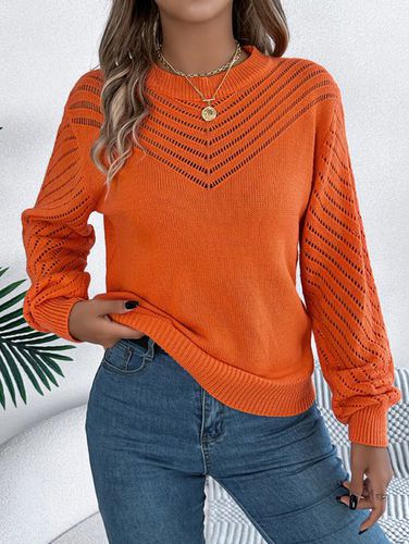 Yarn/Wool Yarn Plain Casual Loose Sweater - Just Fashion Now - Modalova