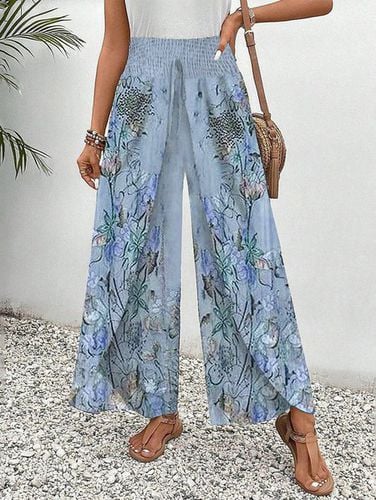 Random Print Casual Pants - Just Fashion Now - Modalova