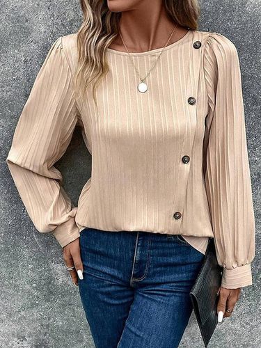 Casual Loose Buckle Blouse - Just Fashion Now - Modalova