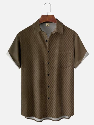 Moisture-wicking Gradient Color Chest Pocket Short Sleeve Casual Shirt - Modetalente - Modalova