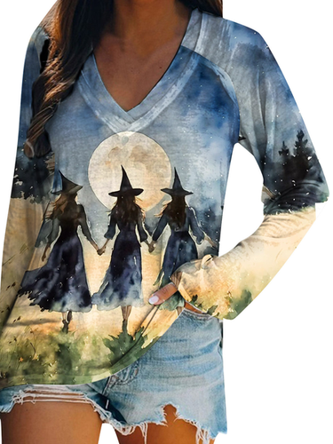 Halloween Crew Neck Casual T-Shirt - Modetalente - Modalova