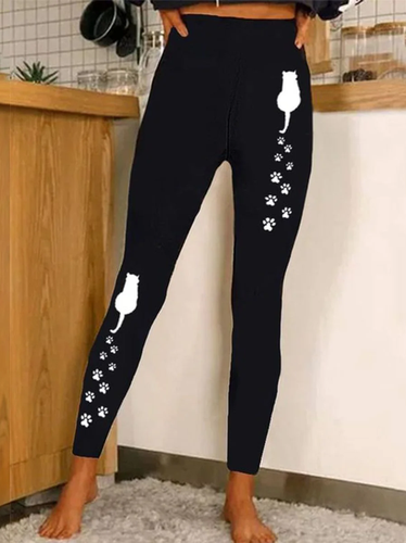 Animal Print Casual Leggings - Just Fashion Now - Modalova