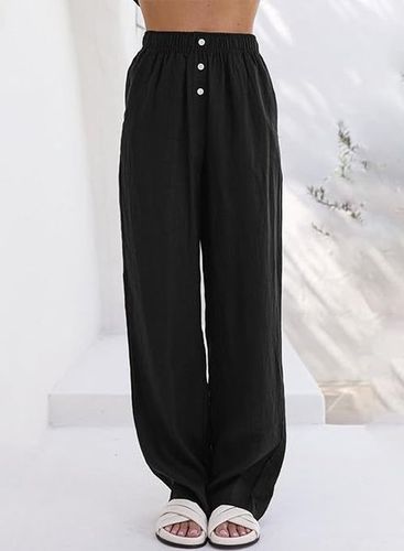 Women's Cotton And Linen Loose Casual Straight Pants - Just Fashion Now - Modalova