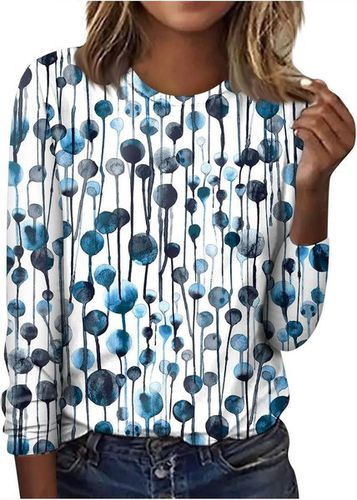 Women's Long Sleeve Floral Knitted Crew Neck Casual Top - Just Fashion Now - Modalova