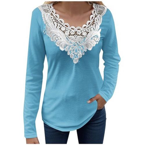 Lace Jersey Casual Blouse - Just Fashion Now - Modalova