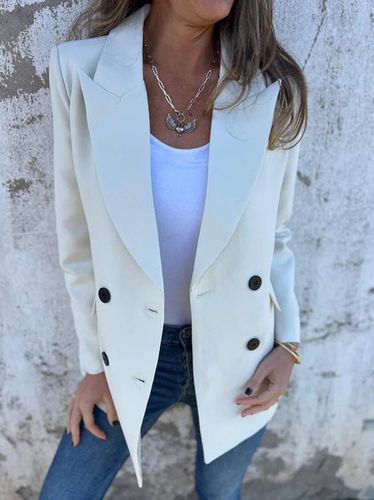 Loose Plain Shawl Collar Urban Blazer - Just Fashion Now - Modalova