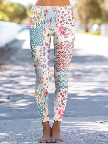 Floral printed tight leggings - Just Fashion Now - Modalova