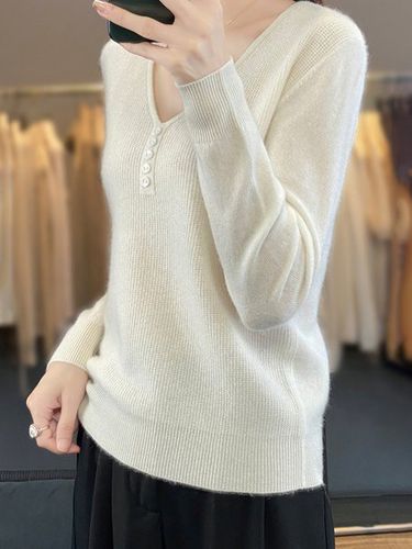 Buckle Casual Loose Sweater - Just Fashion Now - Modalova