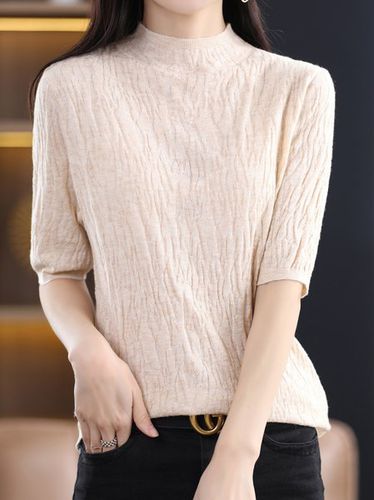 Crew Neck Casual Half Sleeve Sweater - Just Fashion Now - Modalova