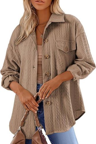 Casual Wrap Plain Buckle Jacket - Just Fashion Now - Modalova