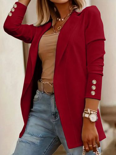 Loose Casual Buckle Plain Blazer - Modetalente - Modalova