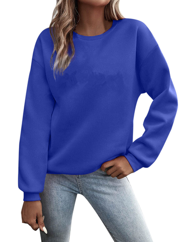 Casual Cat Jersey Crew Neck Sweatshirt - Just Fashion Now - Modalova