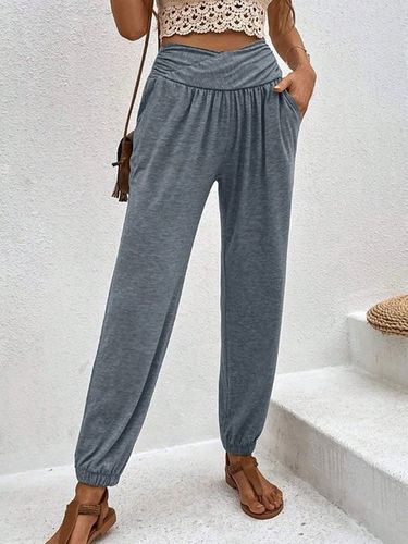 Casual Plain Loose Pants - Just Fashion Now - Modalova