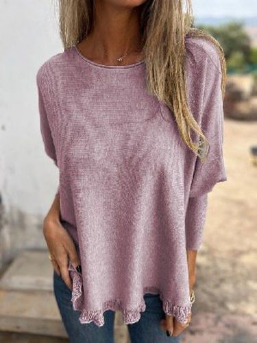 Loose Crew Neck Wool/Knitting Casual Sweater - Just Fashion Now - Modalova