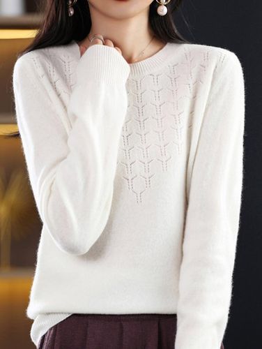 Yarn/Wool Yarn Crew Neck Loose Casual Sweater - Just Fashion Now - Modalova