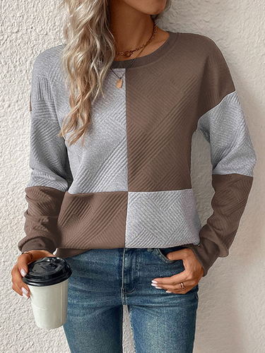 Loose Casual Crew Neck Sweatshirt - Just Fashion Now - Modalova