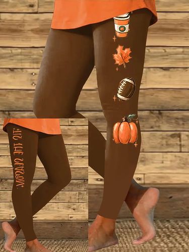 Halloween pumpkin casual tight fitting women's leggings - Just Fashion Now - Modalova