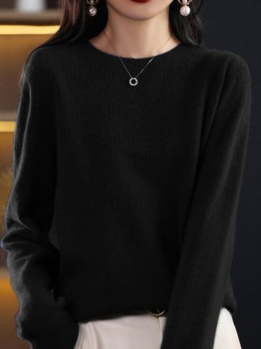 Yarn/Wool Yarn Crew Neck Loose Casual Sweater - Just Fashion Now - Modalova